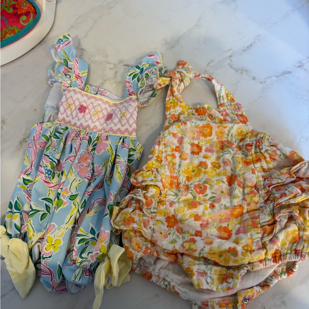 Floral Baby Rompers Set